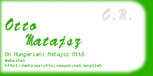 otto matajsz business card
