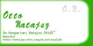 otto matajsz business card